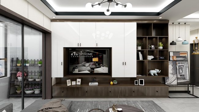 電視墻+客廳裝修效果圖